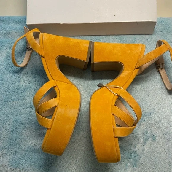 Chiarini Bologna Orange Suede Platform Sandals Sz IT 39, new in box - Picture 4 of 11